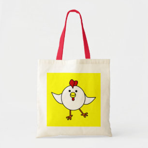 Tote Bag Danse mignonne de poulet - blanc et jaune
