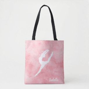 Tote Bag Danse rose faite sur commande d'aquarelle