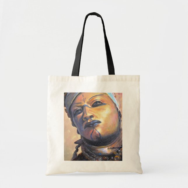 Tote Bag Danseur africain - by LEOMARIANO artist (Devant)