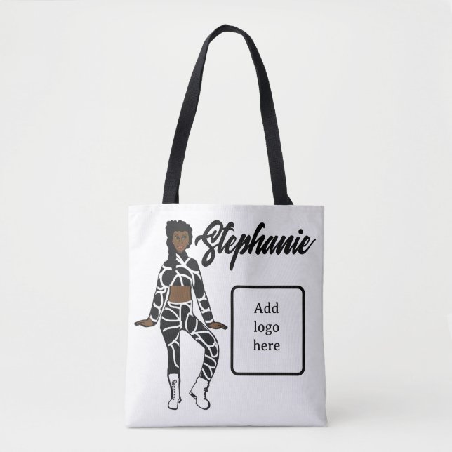 Tote Bag Danseur personnalisé Fourre-tout (noir blanc) (Devant)