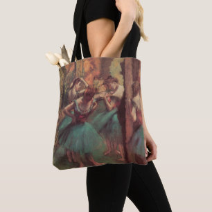 Tote Bag Danseurs, rose et vert par Edgar Degas