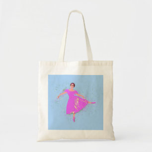 Tote Bag Danseuse de ballet robe magenta rose 