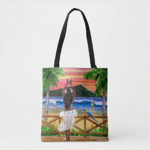 Tote Bag Danseuse de hula du coucher de soleil hawaïen