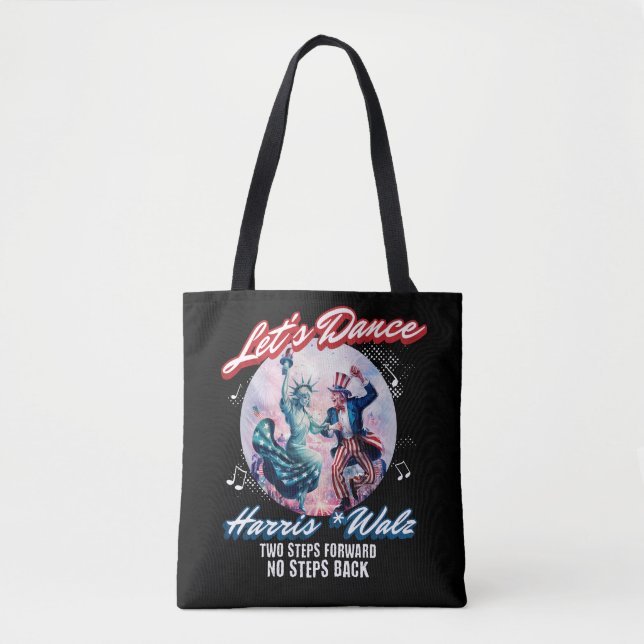 Tote Bag Dansez The Harris Walz 2024 Liberty et Oncle Sam (Devant)