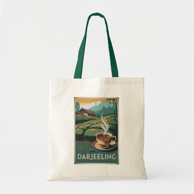 Tote Bag Darjeeling India Tea Travel Art Vintage (Devant)