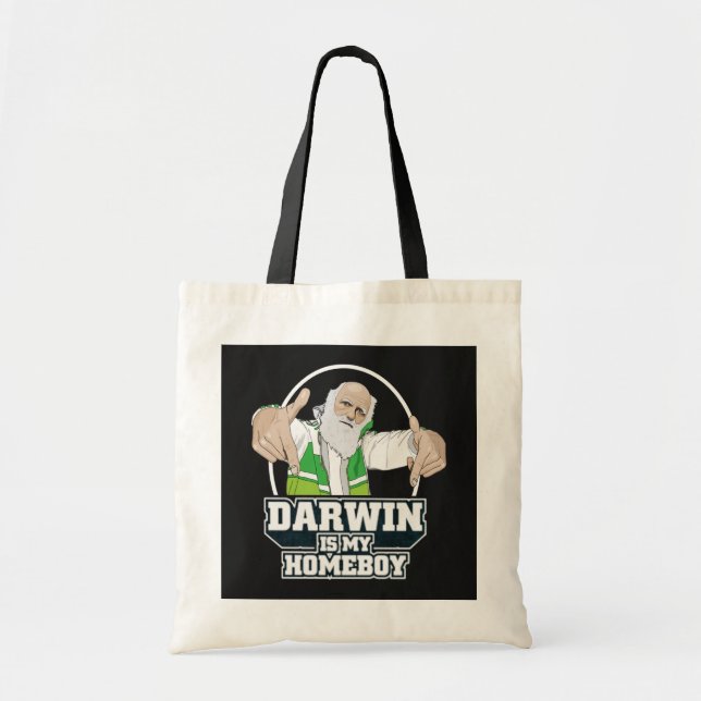 Tote Bag Darwin est mon Homeboy (polychrome) (Devant)