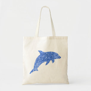Tote Bag Dauphin à Parties scintillant bleue