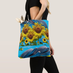 Tote Bag Dauphin de tournesol Fourre-tout