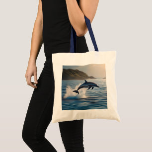 Tote Bag Dauphin Solitaire Qui S'Éclatait Dans L'Océan,