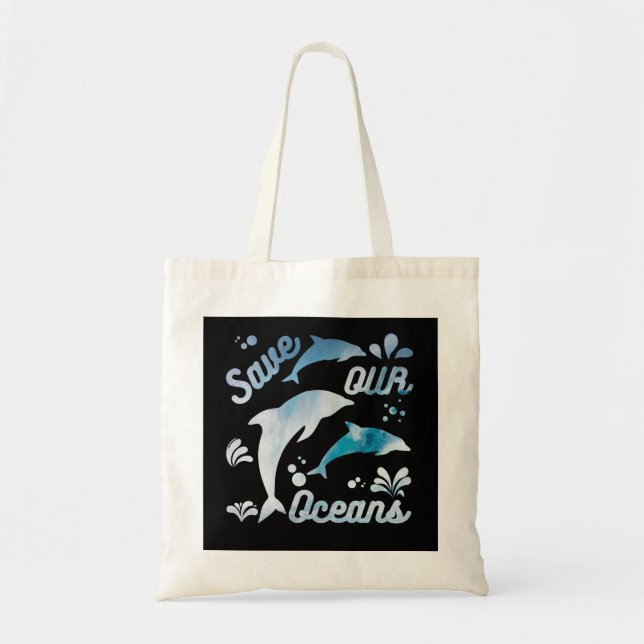 Tote Bag Dauphins / Sauvez nos océans (Devant)
