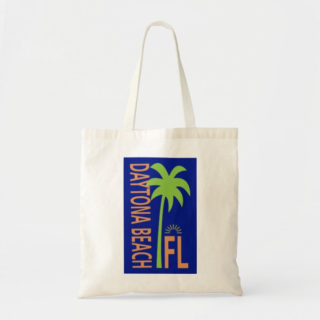 Tote Bag Daytona Beach Floride géométrique avec palmier (Devant)
