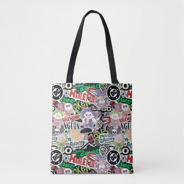 Tote Bag DC Super-Villains Cartoon Pattern (Devant)