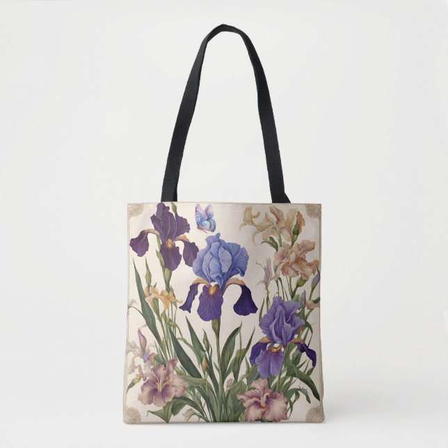 Tote Bag De Belles Fleurs Iris (Devant)