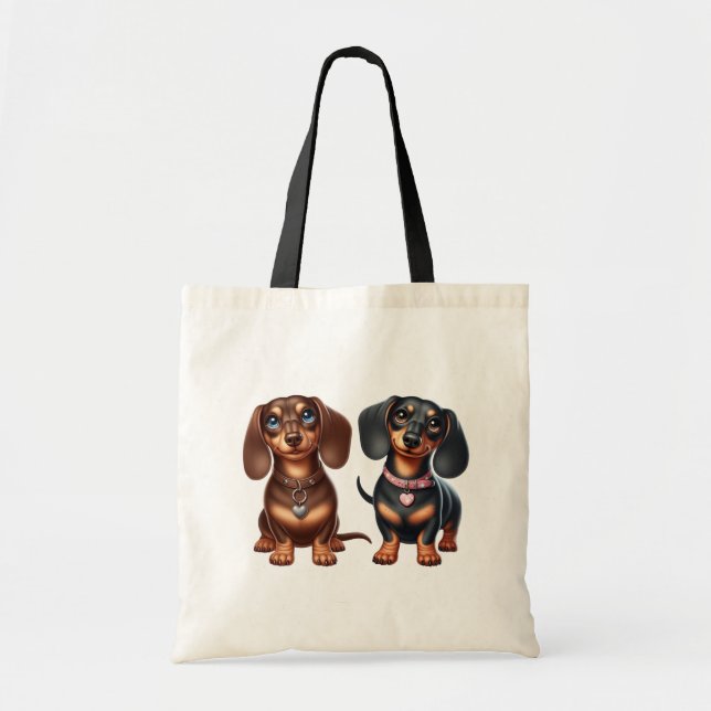 Tote Bag De mignons amis dachshund (Devant)