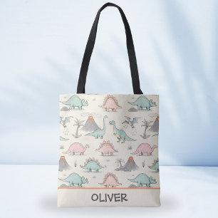 Tote Bag De mignons dinosaures Sketchy en Terre Jurassique