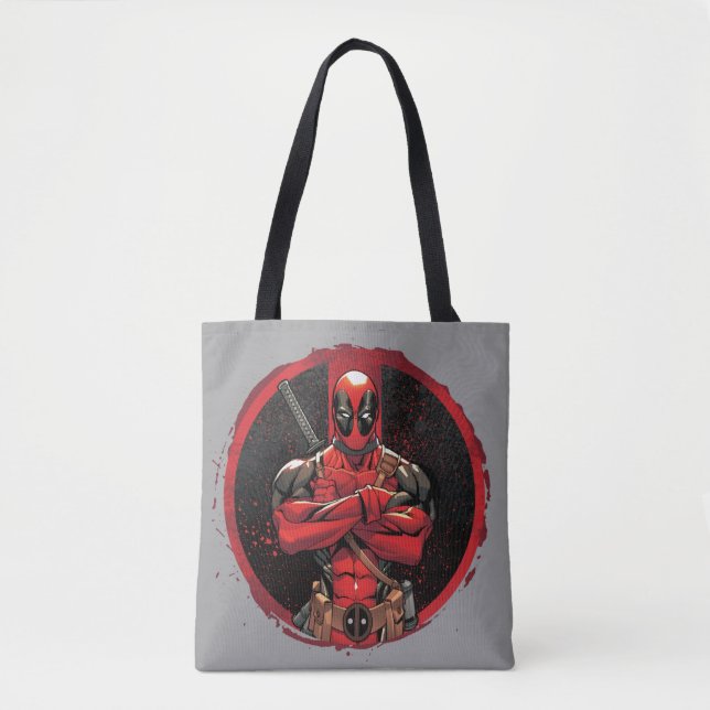 Tote Bag Deadpool dans le logo Paint Splatter (Devant)