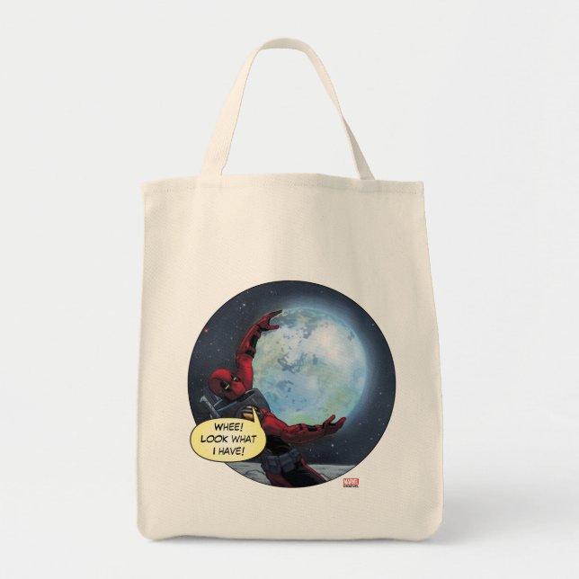 Tote Bag Deadpool Tenant La Terre (Devant)
