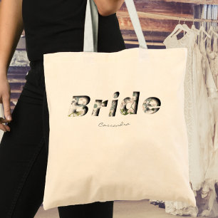 Tote Bag Debossé 3D Adorable Retro Green Bride blanche