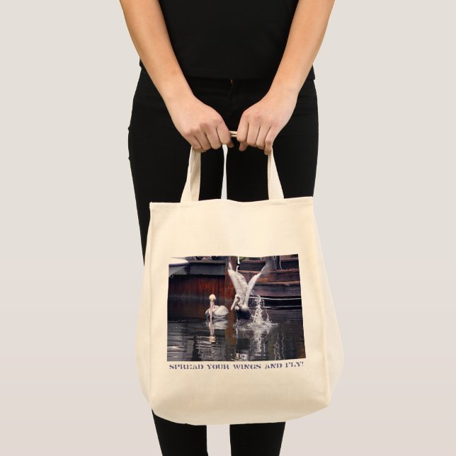 Tote Bag Décollage du pélican (Devant (produit))