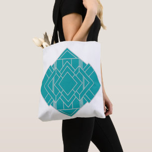 Tote Bag Décor Art Déco turquoise inspiré