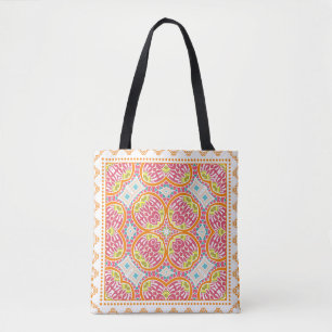 Tote Bag Décor coloré sur un arrière - plan blanc