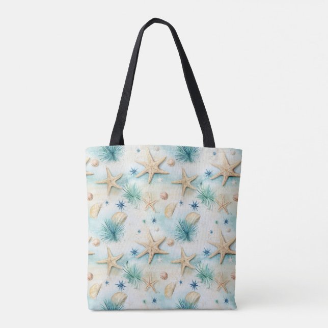 Tote Bag Décor côtier de Starfish & Seashells d'inspiration (Dos)