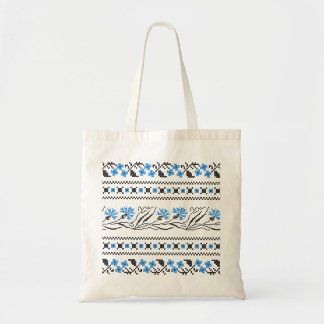 Tote Bag Décor croix de Cornflower bleu (Devant)