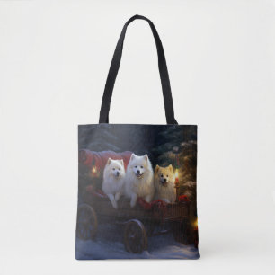 Tote Bag Décor de Noël américain esquimau enneigé