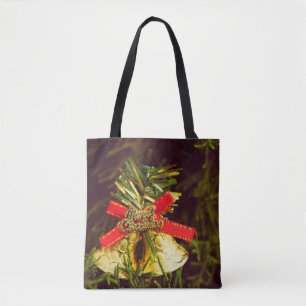 Tote Bag Décor de Noël avec fond d'arbre de Noël
