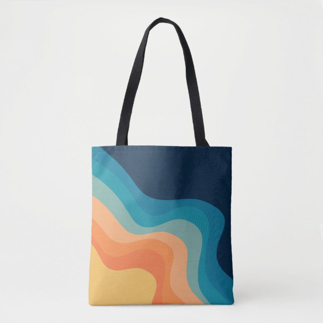 Tote Bag Décor de style rétro des vagues (Devant)