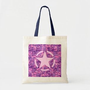 Tote Bag Décor Girly de camouflage de Digitals de roses