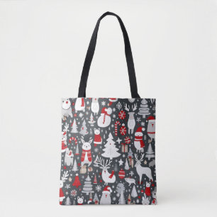 Tote Bag Décor gris du bonhomme de neige de Noël motif père