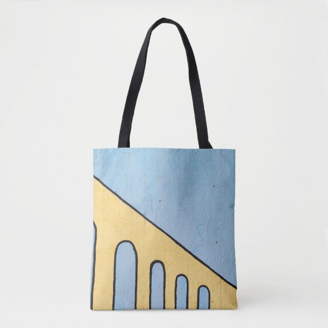 Tote Bag Décor jaune et bleu (Devant)