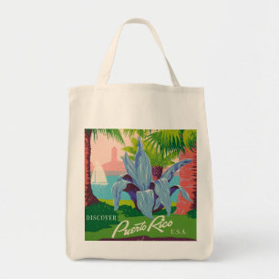 Tote Bag Découvrez Porto Rico Vintage voyage Art