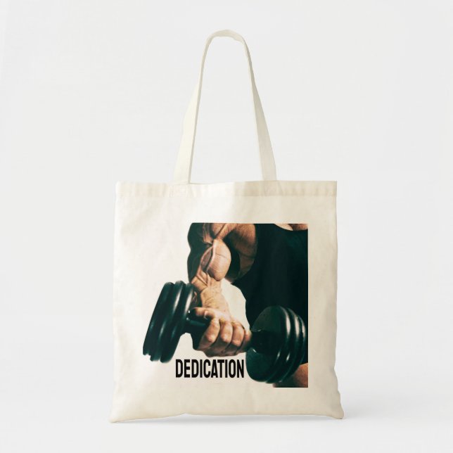Tote Bag Dédication Motivation Muscles d'entraînement (Devant)