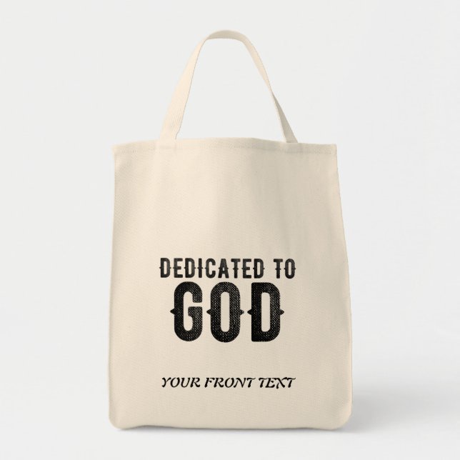 TOTE BAG DÉDIÉ À DIEU PERSONNALISABLE COOL TEXTE NOIR (Devant)