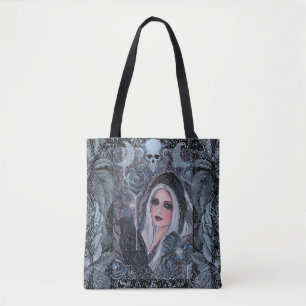 Tote Bag Déesse de Morrigan avec corbeau par Renée
