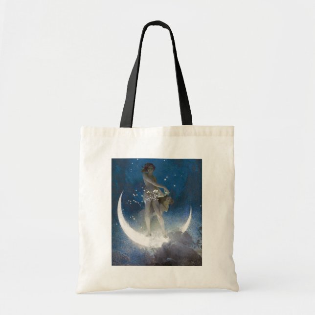 Tote Bag Déesse Luna diffusant les étoiles la nuit (Devant)