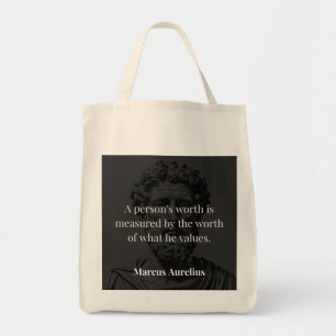 Tote Bag Définir une valeur : Marcus Aurelius sur les valeu