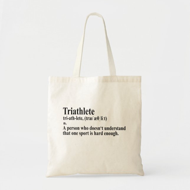Tote Bag Définition de Funny Triathlon (Devant)