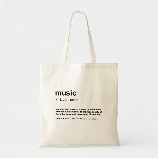 Tote Bag Définition de la musique (Devant)