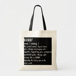 Tote Bag Définition de la nounou Grand mère Fête des femmes