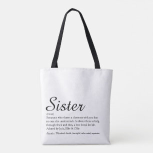 Tote Bag Définition de script pour la meilleure sœur du mon