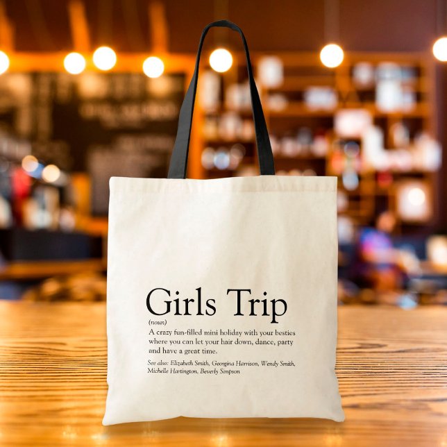 Tote Bag Définition de voyage de filles personnalisé (Créateur téléchargé)