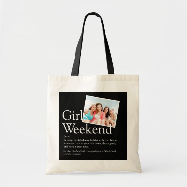 Tote Bag Définition de Week-end entre filles Photo Moderne (Devant)
