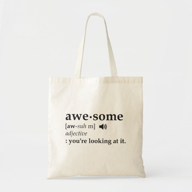 Tote Bag Définition d'impressionnant vous la regardez (Devant)