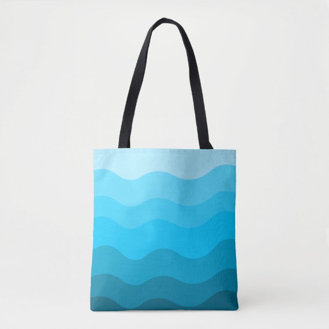 Tote Bag Dégradé des vagues bleues (Devant)
