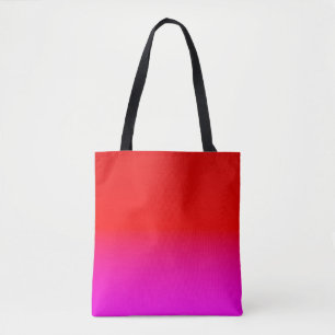 Tote Bag dégradé noir rose, écarlate, rouge, rose