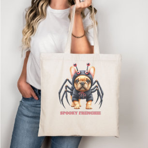 Tote Bag Déguisement d'araignée Frenchie chiot Halloween