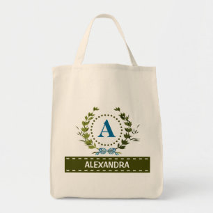 Tote Bag Délicate couronne et nom de la patte blanche avec